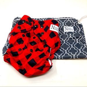 Cloth Diaper Red Buffalo Plaid